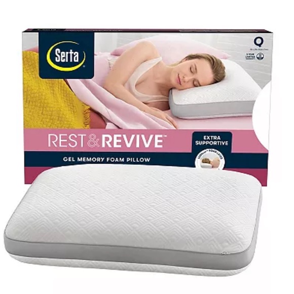 serta Bedding New Serta Align Revive Gel Memory Foam Pillow White